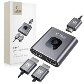 Tech-Protect HB07 HDMI Switch 2in1 - 4K 60HZ - Szürke Tech-Protect HB07 HDMI Switch 2in1 - 4K 60HZ - Szürke