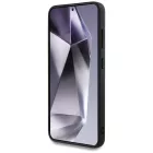 Samsung Galaxy S25 Tok - Guess Grained Hot Stamp Peony Pattern Triangle Logo MagSafe - Barna