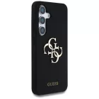 Samsung Galaxy S25 Tok - Guess Silicone Big 4G Logo Bottom Script - Fekete
