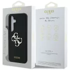 Samsung Galaxy S25 Tok - Guess Silicone Big 4G Logo Bottom Script - Fekete