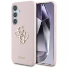 Samsung Galaxy S25 Tok - Guess Silicone Big 4G Logo Bottom Script - Pink