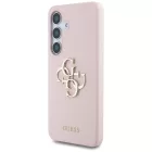 Samsung Galaxy S25 Tok - Guess Silicone Big 4G Logo Bottom Script - Pink