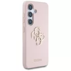 Samsung Galaxy S25 Tok - Guess Silicone Big 4G Logo Bottom Script - Pink