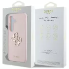 Samsung Galaxy S25 Tok - Guess Silicone Big 4G Logo Bottom Script - Pink