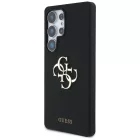 Samsung Galaxy S25 Ultra Tok - Guess Silicone Big 4G Logo Bottom Script - Fekete