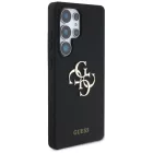 Samsung Galaxy S25 Ultra Tok - Guess Silicone Big 4G Logo Bottom Script - Fekete