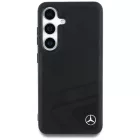Samsung Galaxy S25 Tok - Mercedes Leather Horizontal Debossed Curves MagSafe - Fekete