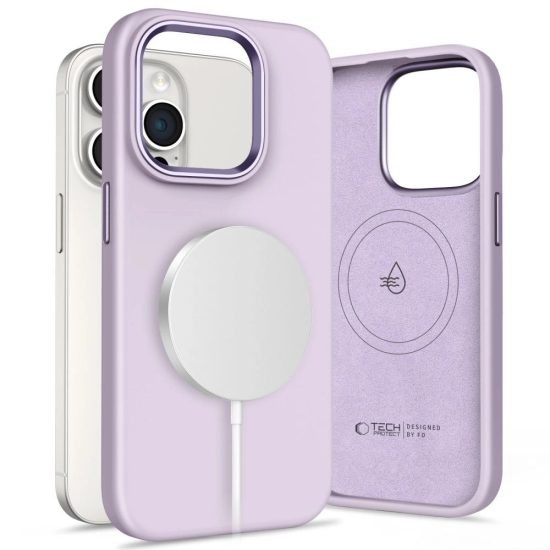 iPhone 15 Pro Tok - Tech-Protect Silicone Pure Magsafe - Lila