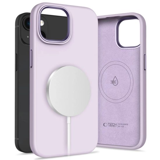 iPhone 15 Tok - Tech-Protect Silicone Pure Magsafe - Lila