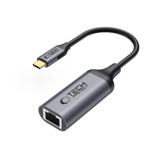 Tech-Protect UltraBoost USB-C - Ethernet RJ45 1000Mbps Adapter - Fekete