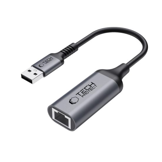 Tech-Protect UltraBoost USB-A 3.0 - Ethernet RJ45 1000Mbps Adapter - Fekete