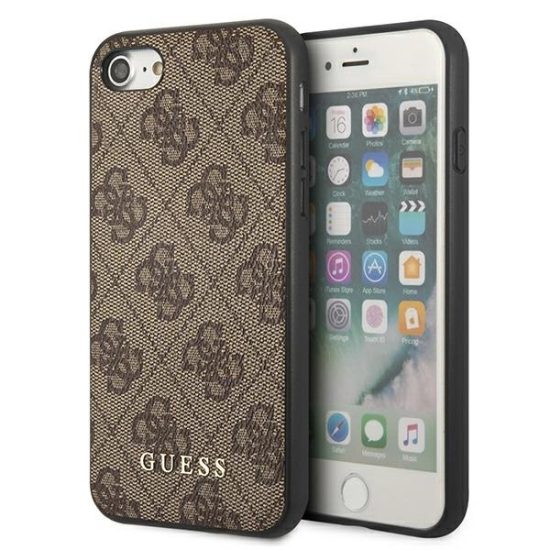 iPhone  7 / 8 / SE (2020/2022) Tok - Guess 4G Metal Gold Logo - Barna