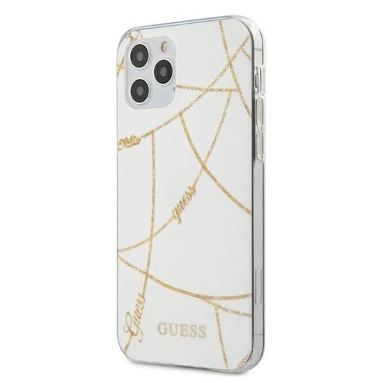 iPhone 12 Pro Max Tok - Guess Gold Chain Collection - Fehér