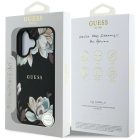 iPhone 16 Tok - Guess Grained Printed Flower Pattern MagSafe - Fekete