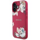 iPhone 16 Tok - Guess Grained Printed Flower Pattern MagSafe - Fukszia