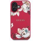 iPhone 16 Tok - Guess Grained Printed Flower Pattern MagSafe - Fukszia