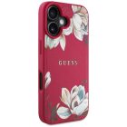 iPhone 16 Tok - Guess Grained Printed Flower Pattern MagSafe - Fukszia