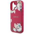 iPhone 16 Tok - Guess Grained Printed Flower Pattern MagSafe - Fukszia