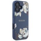iPhone 16 Tok - Guess Grained Printed Flower Pattern MagSafe - Kék