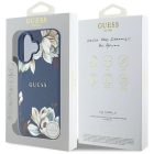 iPhone 16 Tok - Guess Grained Printed Flower Pattern MagSafe - Kék