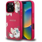 iPhone 16 Pro Tok - Guess Grained Printed Flower Pattern MagSafe - Fukszia