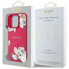 iPhone 16 Pro Tok - Guess Grained Printed Flower Pattern MagSafe - Fukszia
