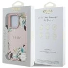 iPhone 16 Pro Max Tok - Guess Grained Printed Flower Pattern MagSafe - Pink