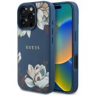 iPhone 16 Pro Tok - Guess Grained Printed Flower Pattern MagSafe - Kék