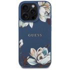 iPhone 16 Pro Tok - Guess Grained Printed Flower Pattern MagSafe - Kék