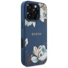iPhone 16 Pro Tok - Guess Grained Printed Flower Pattern MagSafe - Kék