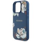 iPhone 16 Pro Tok - Guess Grained Printed Flower Pattern MagSafe - Kék