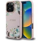 iPhone 16 Pro Tok - Guess Grained Printed Flower Pattern MagSafe - Pink