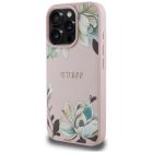iPhone 16 Pro Tok - Guess Grained Printed Flower Pattern MagSafe - Pink