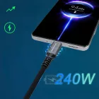 Wozinsky USB-C - USB-C USB4 Kábel - 2m 240W 40Gbps - Fekete