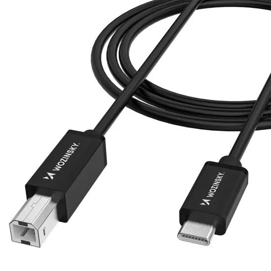 Wozinsky USB-C - USB-B Kábel 1m - Fekete