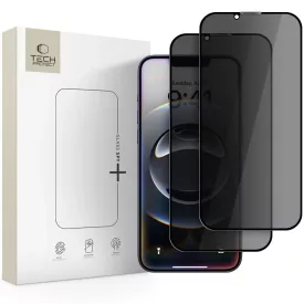   iPhone 13 / 13 Pro / 14 /16e / 17e Kijelzővédő Üvegfólia - Tech-Protect Anti Spy Glass Pro+ x 2 db