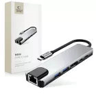 Tech-Protect HB02 6in1 USB-C HUB Adapter - 2x USB-A + 2x USB-C + HDMI 4K 30Hz + RJ45