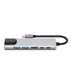 Tech-Protect HB02 6in1 USB-C HUB Adapter - 2x USB-A + 2x USB-C + HDMI 4K 30Hz + RJ45