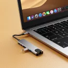 Tech-Protect HB02 6in1 USB-C HUB Adapter - 2x USB-A + 2x USB-C + HDMI 4K 30Hz + RJ45