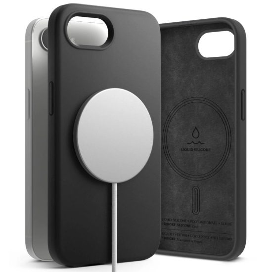 iPhone 16e Tok - Ringke Silicone Magnetic - Fekete