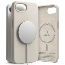 iPhone 16e Tok - Ringke Silicone Magnetic - Bézs iPhone 16e Tok - Ringke Silicone Magnetic - Bézs