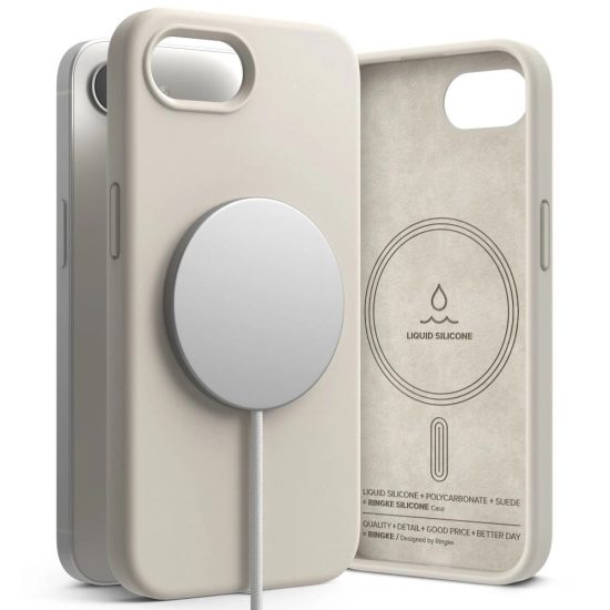 iPhone 16e Tok - Ringke Silicone Magnetic - Bézs