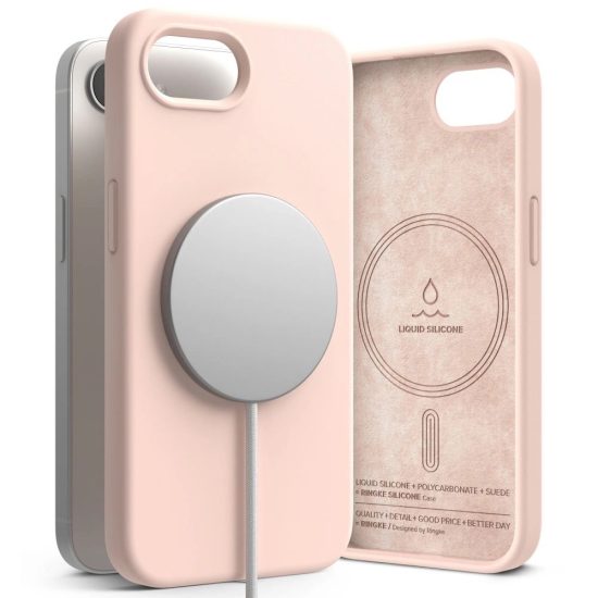 iPhone 16e Tok - Ringke Silicone Magnetic - Pink Sand