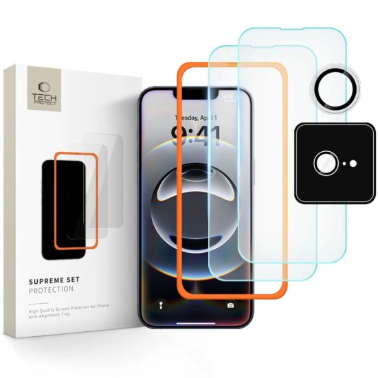 iPhone 16e Kijelzővédő és Kameravédő Üvegfólia Készlet - Tech-Protect Supreme Set