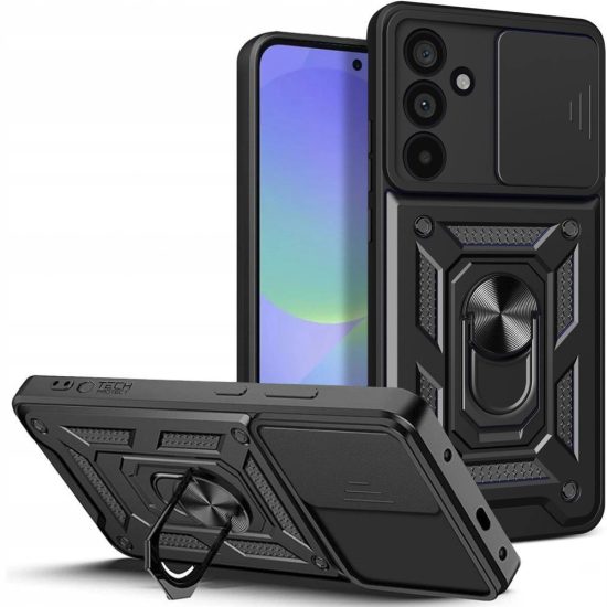 Samsung Galaxy A36 5G Tok - Tech-Protect CamShield Pro - Fekete