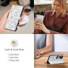 Samsung Galaxy A36 5G Tok - Tech-Protect Wallet - Fehér-Virágos