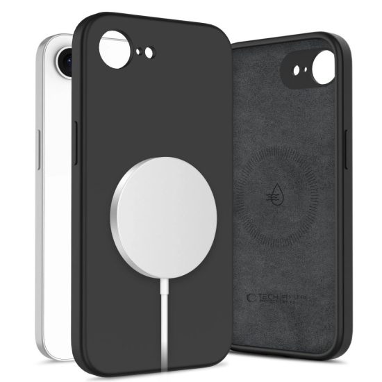 iPhone 16e Tok - Tech-Protect Liquid Silicone MagSafe - Fekete