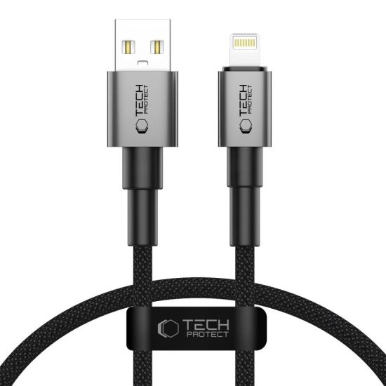 Tech-Protect Ultraboost DNA USB-A - Lightning Kábel - 0.25m 2.4A 12W - Szürke