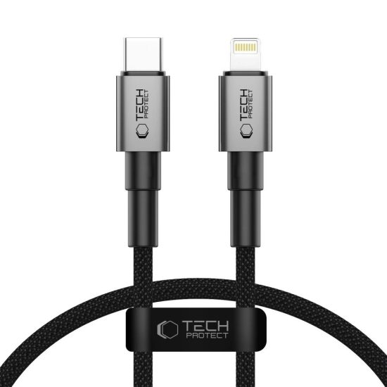 Tech-Protect Ultraboost DNA USB-C - Lightning Kábel - 0.25m 3A 27W - Szürke