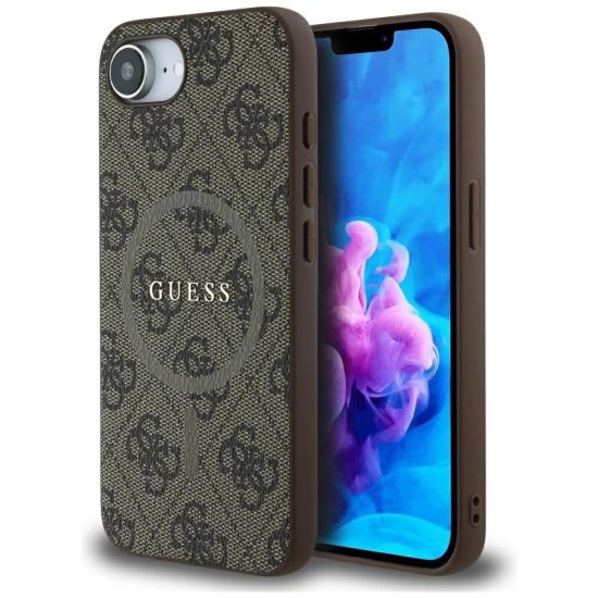 iPhone 16e Tok - Guess 4G Ring Classic Logo MagSafe - Barna